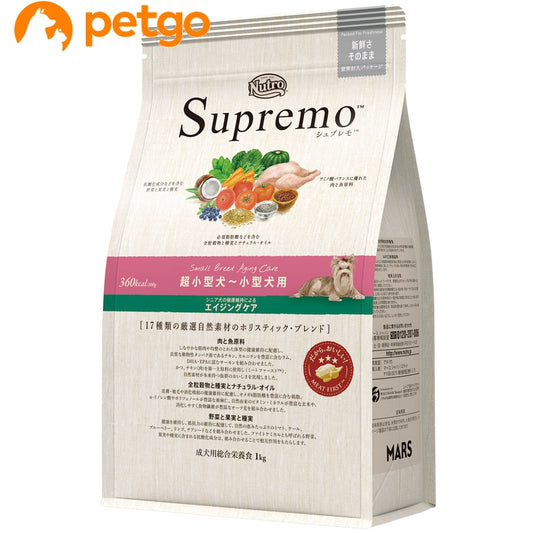 <a href="https://www.qoo10.jp/gmkt.inc/Search/brand.aspx?brandno=56208" target="_blank" class="title_brand" id="btn_brand" title="シュプレモ">シュプレモ</a>ニュートロ シュプレモ 超小型犬～小型犬用 エイジングケア犬用 1kg