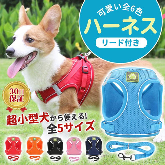 小型犬 リード 脱げない 光る ハーネス 中型犬 首輪 超小型犬 胴輪 犬 リード付き おしゃれ