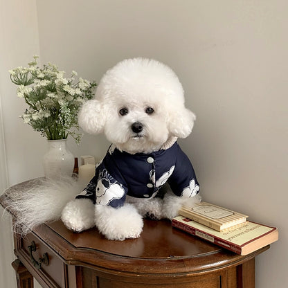 ペット服 犬の服 犬猫服 四脚綿入れ 小中型犬 服 快適 ペット用品 犬用品 部屋着 暖か