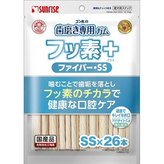 <a href="https://www.qoo10.jp/gmkt.inc/Search/brand.aspx?brandno=26472" target="_blank" class="title_brand" id="btn_brand" title="マルカン">マルカン</a>ゴン太の歯磨き専用ガム フッ素プラス ファイバーSSサイズ アパタイトカルシウム入り 26本