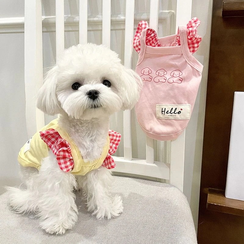 新作入荷 犬 服 犬服 春 秋 ペット服 小さな子犬の犬の服木のイヤリングスリングキャットベストペット服伸縮性のある猫の服
