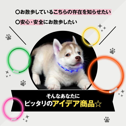 <a href="https://www.qoo10.jp/gmkt.inc/Search/brand.aspx?brandno=115529" target="_blank" class="title_brand" id="btn_brand" title="ZELDNER">ZELDNER</a>光る首輪 【2個セット】 USB充電式 サイズ調整可 LEDライト 光る 首輪 ペット 犬 猫 カラー 点灯 点滅 小型犬 中型犬 大型犬 夜 散歩 安全 事故防止 安全グッズ ペット用品 ドッグ