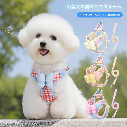 ペット用リード ハーネス リード 犬 2点セット 犬猫兼用 胴輪 脱げない 簡単 小型犬 中型犬 大型犬 散歩 ペット ストレスフリーで快適お散步