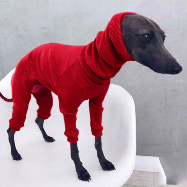 新品掲載！タートルネックドッグウェアペットウェア袖あり中型犬大型犬パジャマイタグレサルーキ犬服ックスリムフィット長袖tシャツカットソー部屋着あったか