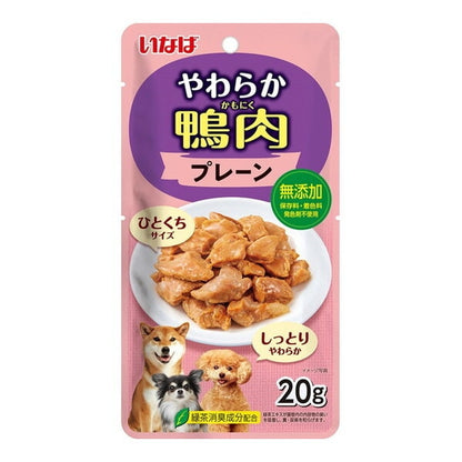 <a href="https://www.qoo10.jp/gmkt.inc/Search/brand.aspx?brandno=77771" target="_blank" class="title_brand" id="btn_brand" title="いなばペットフード">いなばペットフード</a>やわらか鴨肉 プレーン 20g