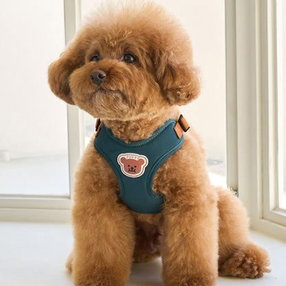 ペット胸ストラップ牽引セット小型犬外出ベスト式牽引ロープ通気テディ熊犬ロープ メガ割ワンピースパンツトートバッグ