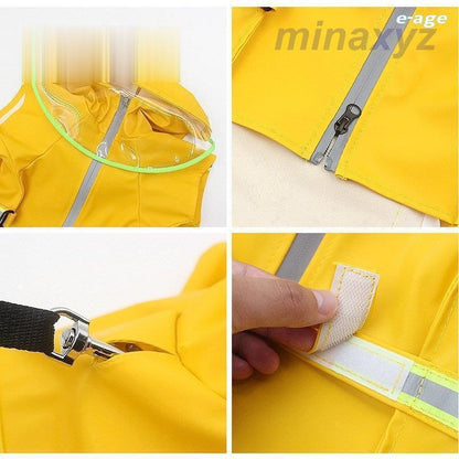 犬 レインコート レインポンチョ カッパ レイングッズ ペット用品 ペット服 犬用 フード付き 防水加工 防風 大型犬用 中型犬 着せやすい かわいい ペット雨具