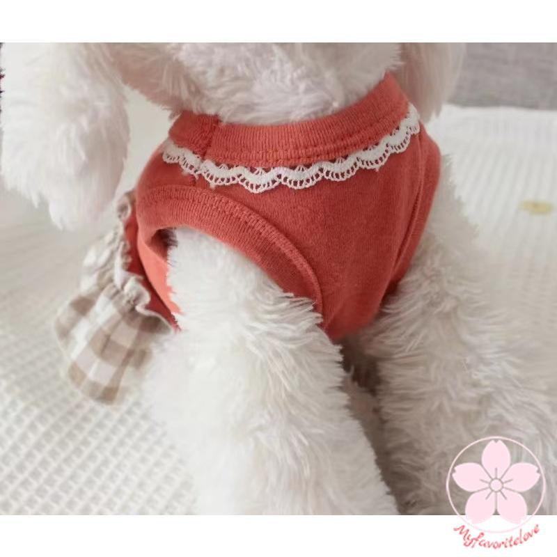 大人気 上品 ペット服 安い 犬 春 夏 秋 チェック タンクトップ ワンピース かわいい 可愛い ハイブランド 猫 ドッグウェア