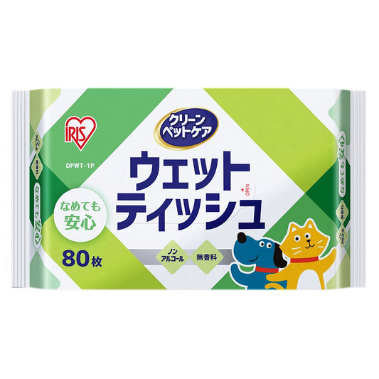<a href="https://www.qoo10.jp/gmkt.inc/Search/brand.aspx?brandno=49458" target="_blank" class="title_brand" id="btn_brand" title="アイリスオーヤマ">アイリスオーヤマ</a>ペット用ウェットティッシュ　８０枚　ＤＰＷＴ－１Ｐ　ＣＲＣ40―30―15―00―00