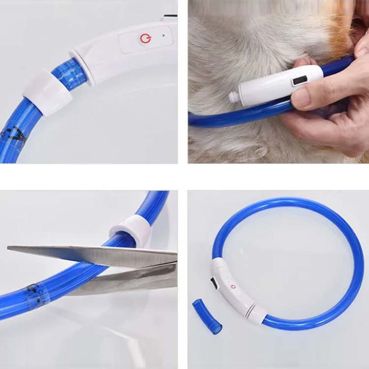 首輪 光る 犬 光る首輪 送料無料 6色 長さ30cm 50cm 70cm カット自由 led USB充電式 LED光る首輪 LEDライト 夜間 散歩 防水 猫 ワンちゃんの安全対策 サイズ調整可 発