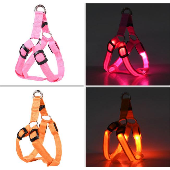 散歩 LED 夜間安全散歩 胴輪 犬用ハーネス ハーネス 犬 ライト 光るハーネス 光る胴輪 中型犬 小型犬 光る