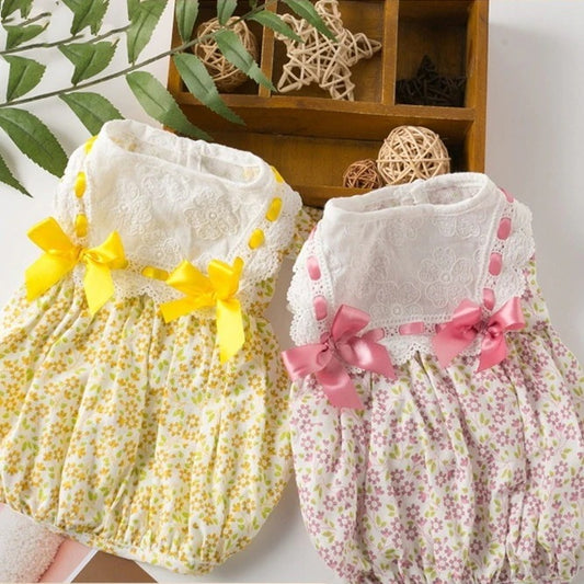 万能流行感 ペット 服 安い 犬 春 夏 ２色 付き 花柄 ワンピース かわいい 可愛い ハイブランド 猫 ドッグウェア