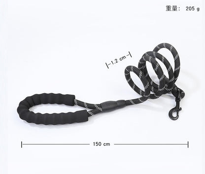 ペット用品犬の鎖犬の鎖犬の鎖大型および中型犬用の快適なハンドル用の反射マルチカラーラウンドロープ