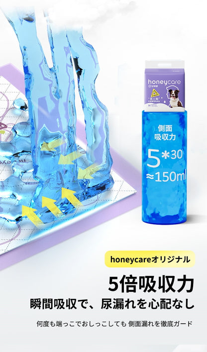 <a href="https://www.qoo10.jp/gmkt.inc/Search/brand.aspx?brandno=109151" target="_blank" class="title_brand" id="btn_brand" title="Honeycare">Honeycare</a>ペットシーツ 薄型 うす型 横漏れ防止 ペットシート犬猫 サイズ選択可 レギュラー400枚 ワイド200枚 スーパーワイド100枚