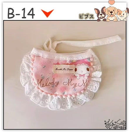 【3+1枚 / 5+2枚】超人気のインスタイルフラワービブ猫唾液タオル純粋な手作り犬用ビブペット織りネックスカーフ