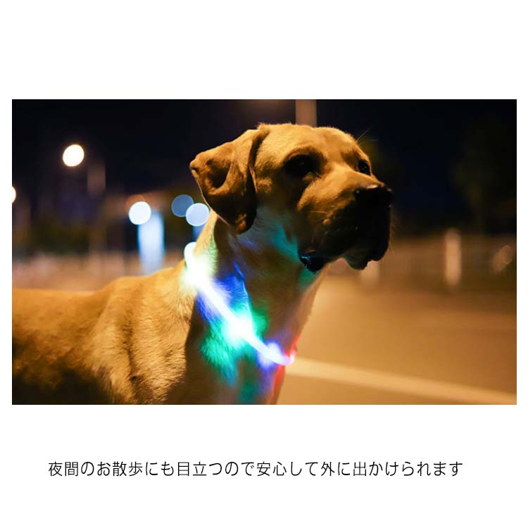 首輪 光る 犬 光る首輪 送料無料 6色 長さ30cm 50cm 70cm カット自由 led USB充電式 LED光る首輪 LEDライト 夜間 散歩 防水 猫 ワンちゃんの安全対策 サイズ調整可 発