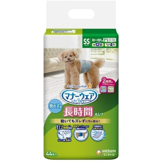 <a href="https://www.qoo10.jp/gmkt.inc/Search/brand.aspx?brandno=18151" target="_blank" class="title_brand" id="btn_brand" title="ユニ・チャーム">ユニ・チャーム</a>マナーウェア 男の子用 おしっこオムツ SS 44枚