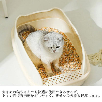 キャットトイレ 大容量 ペットトイレ 開放式 Lサイズ 高め 大型 ネコ スコップ付き 深め ねこトイレトイレ 猫 大きめ 猫トイレ ねこ ネコトイレ