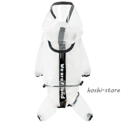 犬用 レインコート ポンチョ 着せやすい ドッグウェア 柴犬 ブラック ホワイト 雨具 カッパ 透明 フード付 小型 中型 大型