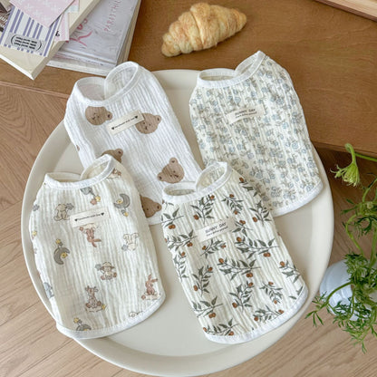 [犬 服]犬 洋服 ins人気商品 夏猫服ノースリーブカーディガンかわいいベスト犬サンベスト薄毛秋対策