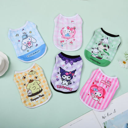 超人気 ペット かわいい チョッキ 洋風超萌猫犬 夏の涼しげ服 サンリオシリーズ キティ 通気服