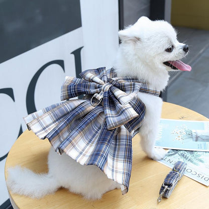 新商品プロモーション，数量限定 犬 ハーネス 安全帯 リード付き 胴輪 抜けない ドッグ 猫 小型犬 中型犬 蝶柄 ワンピース 可愛い 簡単着脱 調節可能 牽引ロープ 散歩 正月犬 ハーネス