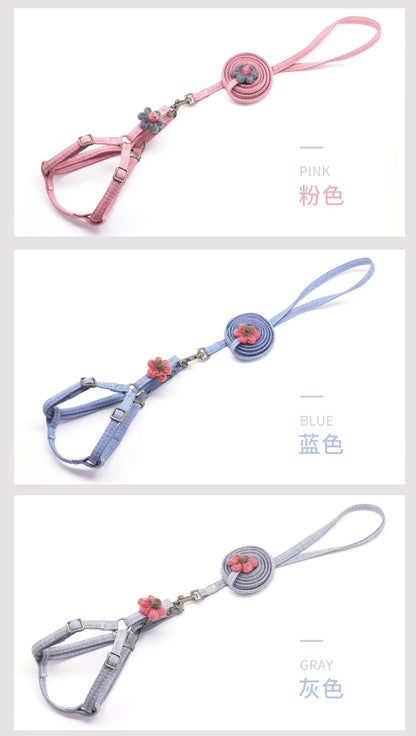 2点セット 猫用 おしゃれ ペット用品 胴輪 犬用 ネコ用ハーネス ハーネスリードセット ペットハーネス 簡単装着 お散歩 リード 中型犬 シンプル 犬 小型犬 リーシュ お出かけ 軽量 ハーネス 犬