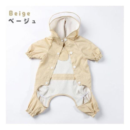 犬 レインコート ペット服 小型犬 中型犬 レインウェア 雨合羽 カッパ ドッグウェア ベージュ ピンク ブルー 犬服 ペット 防水 梅雨対策 ドローコード