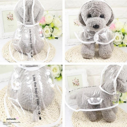 新作 ペットウェア レインコート ポンチョ 犬用 ペット用 フード付き 雨具 雨合羽 雨かっぱ ドッグウェア クリア 透明 シンプル お洒落 便利 お散歩
