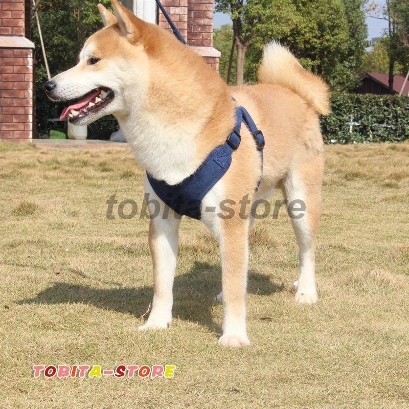 ハーネスリード 首輪 胴輪 犬用 小型犬 中型犬 大型犬 2点セット サイズ調節可能 シンプル 装着しやすい 反射テープ ペット用品 お散歩 散歩紐