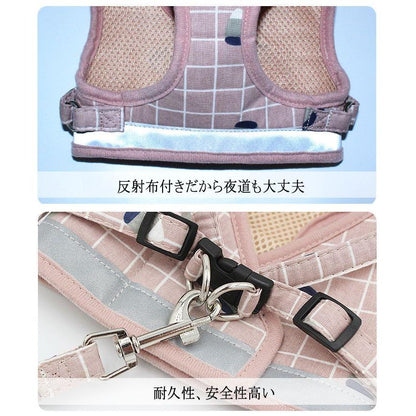 新商品プロモーション，数量限定 ペット用 犬用 ハーネスとリードの２点セット 型ハーネス＆リード ペットグッズ 犬用品 マジックテープとバックルで開閉 着脱簡単 XS S Mペット用 犬用