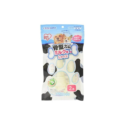 【即納】アイリスオーヤマ 犬 おやつ 骨型ガムミルク Lサイズ 2本入
