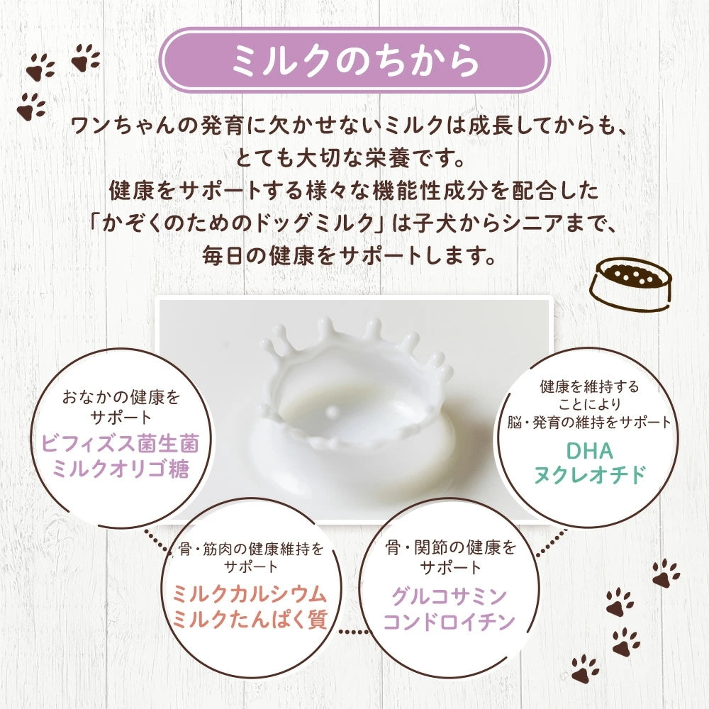 <a href="https://www.qoo10.jp/gmkt.inc/Search/brand.aspx?brandno=120757" target="_blank" class="title_brand" id="btn_brand" title="森永乳業">森永乳業</a>かぞくのためのドッグミルク 2袋 × 150g [ 300g ] 【森永乳業 公式ショップ】 森乳サンワールド ミルク 粉 morinaga ペットフード 犬 いぬ 乳酸菌 ビフィズス菌 国