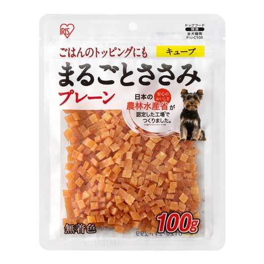 <a href="https://www.qoo10.jp/gmkt.inc/Search/brand.aspx?brandno=49458" target="_blank" class="title_brand" id="btn_brand" title="アイリスオーヤマ">アイリスオーヤマ</a>P-IJ-C100 まるごとささみジャーキーキューブ (プレーン 100g)