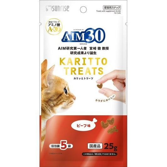 <a href="https://www.qoo10.jp/gmkt.inc/Search/brand.aspx?brandno=26472" target="_blank" class="title_brand" id="btn_brand" title="マルカン">マルカン</a>AIM30 カリッとトリーツ ビーフ味 5g5袋