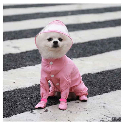 中型犬 ペット用品 犬 着せやすい ペット 中小型犬 ドッグウェア 防水 雨具 4脚カバー 軽量 つなぎ お出かけ 雨の日 レインコート プードル