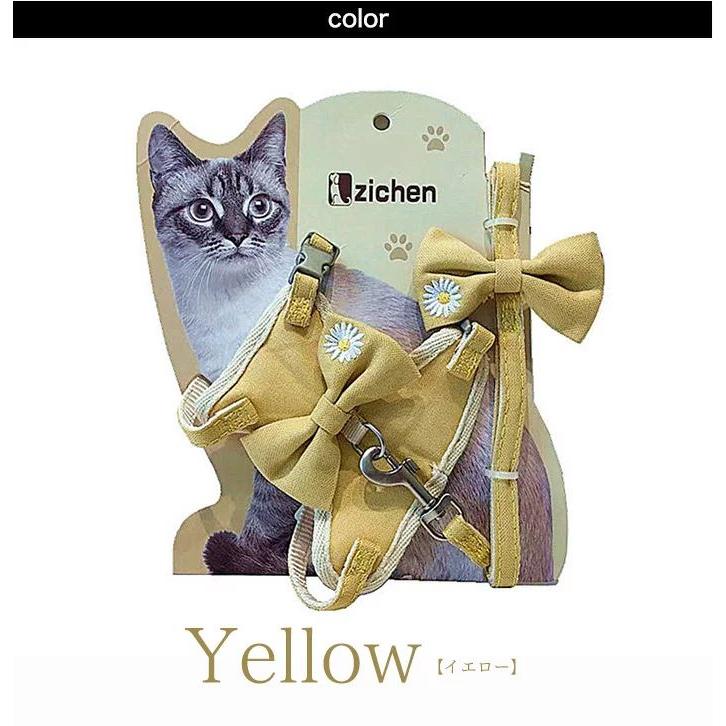 新商品プロモーション，数量限定 猫 犬 ハーネス リード ペット 服 リボン フラワー ウェアハーネス 胴輪 キャット ドッグ メッシュ猫 犬