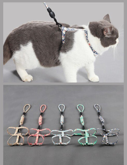 おしゃれペット犬用Y型猫用工型工ハーネスリードセット犬猫用一体型散歩ハーネスリードねこ用ネコ用
