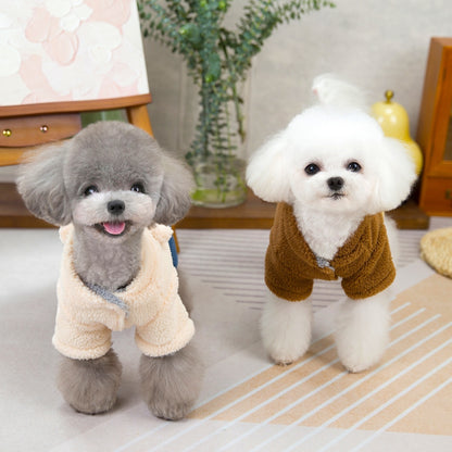 人気犬の服ペットの服小型犬猫が着ることができる秋冬暖かい快適なかわいいクマラムコート