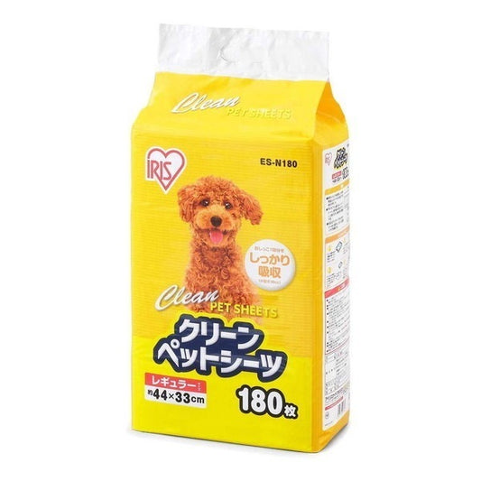 <a href="https://www.qoo10.jp/gmkt.inc/Search/brand.aspx?brandno=49458" target="_blank" class="title_brand" id="btn_brand" title="アイリスオーヤマ">アイリスオーヤマ</a>クリーンペットシーツ レギュラー180枚 ES-N180