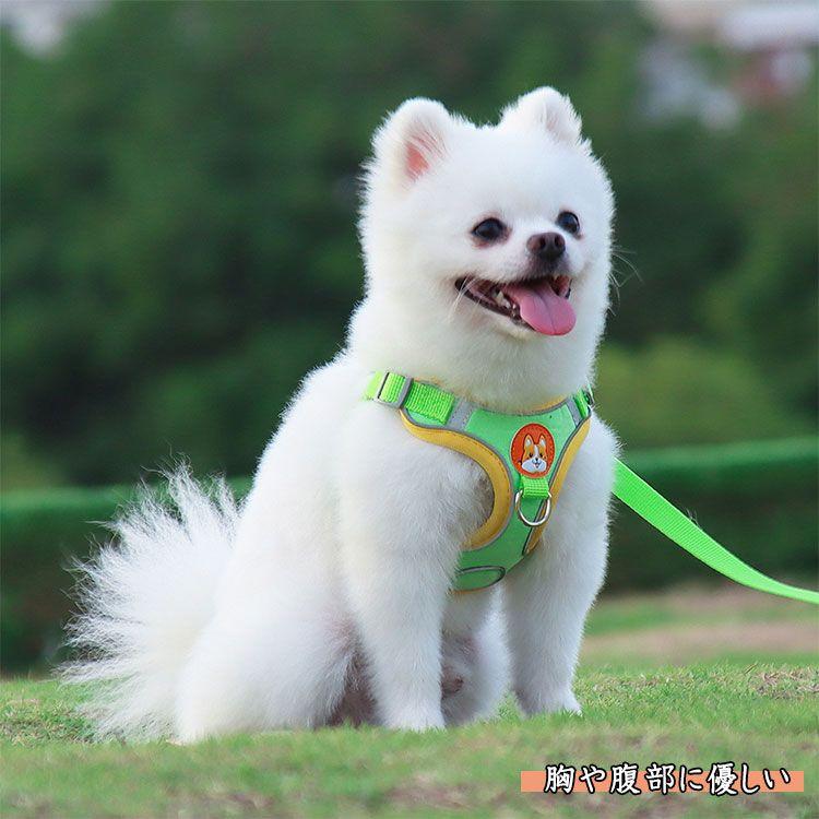 新商品プロモーション，数量限定 犬用 ハーネス 小型犬用 ハーネス リード ２点セット ペット用品 小型犬 全６色 S M L XL リード長さ約15ｍ ハーネス　胴輪　簡単着犬用 ハーネス