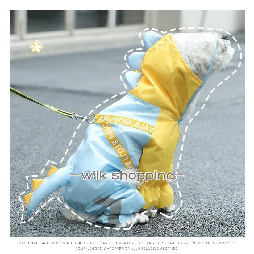 犬 レインウェア ハーネス一体型 小中型犬雨具 ペットレインコート レインウェア ドッグ雨具 散歩 お出かけ ペット用品 レイングッズウエア 雨カッパ