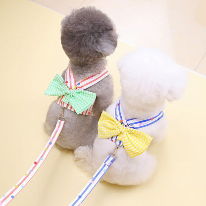 ペットの胸の牽引紐の犬の背もたれの蝶結びの胸のバックの猫の日韓の小型犬のペットの服装 メガ割ワンピースパンツトートバッグ