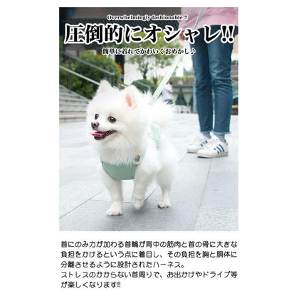 新商品プロモーション，数量限定 犬 ハーネス リード付 ペット 服 デザイン ウェアハーネス 胴輪 キャット ドッグ メッシュ犬 ハーネス