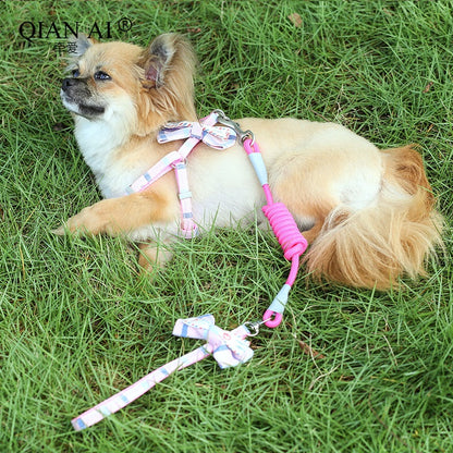 ペットハーネス シンプル お散歩 犬 小型犬 ハーネスリードセット 猫用 中型犬 簡単装着 お出かけ 161 ハーネス 犬用ハーネス リーシュ 胴輪 ペット用品 軽量 おしゃれ リード ネコ用ハーネス