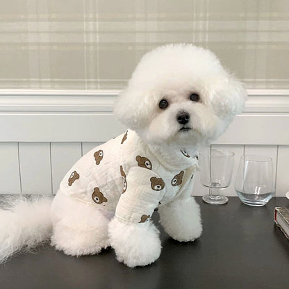 春と秋の犬服テディボーミペットのコキシナレビーベア秋服 可愛らしい 綿服 犬猫服 暖かい ベスト