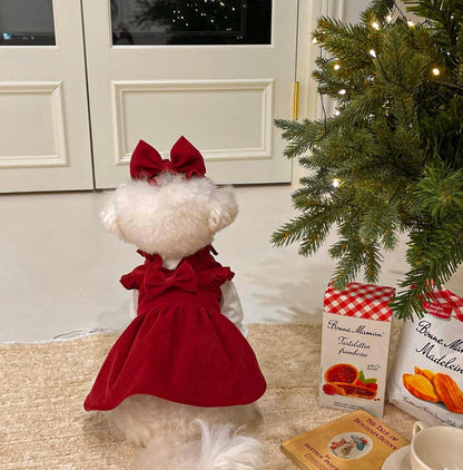 ペット服 クリスマススカート秋冬小型犬ペット猫服