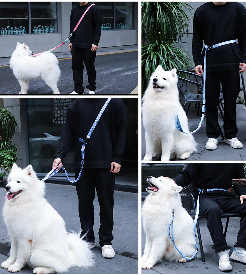 人気商品 迷子防止 大型犬 大型犬 ショルダーリード 犬 中型犬 ハンズフリー リード 外れ リード ハーネス ダブル ない 肩掛け 防止 ハンズフリー 犬 ダ大好評