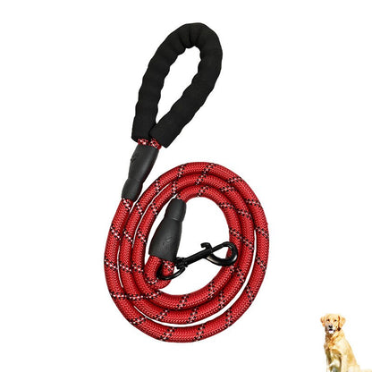 ペット用品犬の鎖犬の鎖犬の鎖大型および中型犬用の快適なハンドル用の反射マルチカラーラウンドロープ