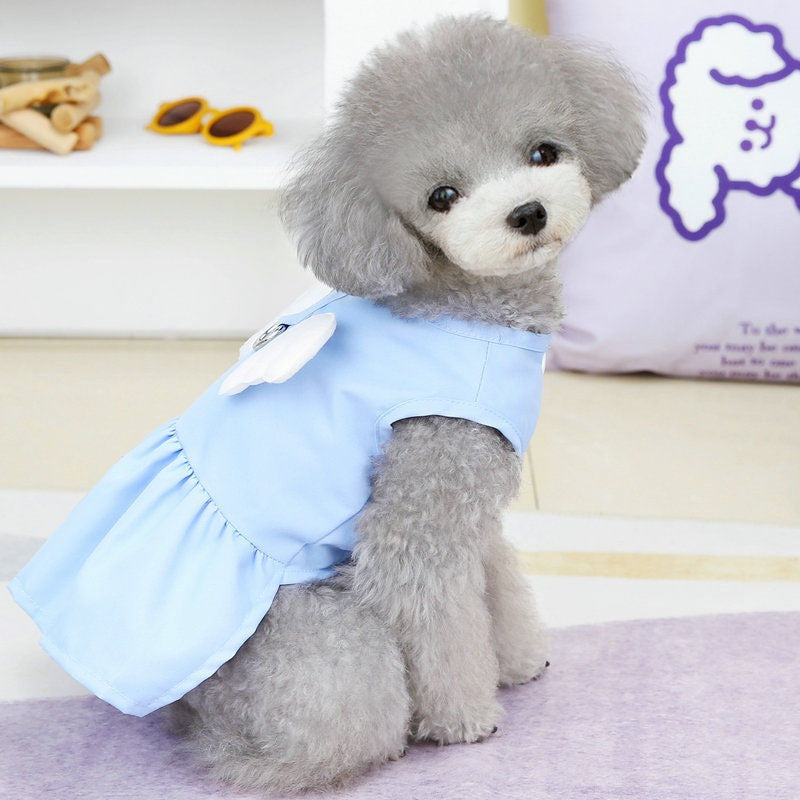 キャンペーンペット服 犬服 ワンピース スカート 姫様 可愛い 天使の羽 袖なし ドレス 犬の服 Tシャツ 春夏用 柔らかい 綿製 ペットウェア ドッグウェア 犬猫洋服 ファッション 小型犬 中型犬